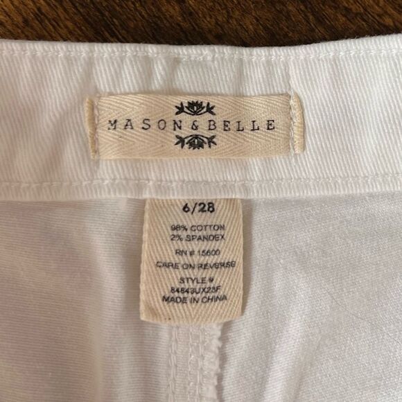 Mason & Belle Ardette Raw Hem Silver Studded Denim Shorts in White. Size 6. NWT! - Picture 10 of 15